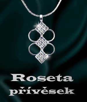 Roseta přívěsek - strass stříbřený